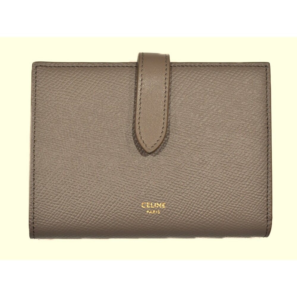 CELINE Strap Wallet Folding Bi fold Gray